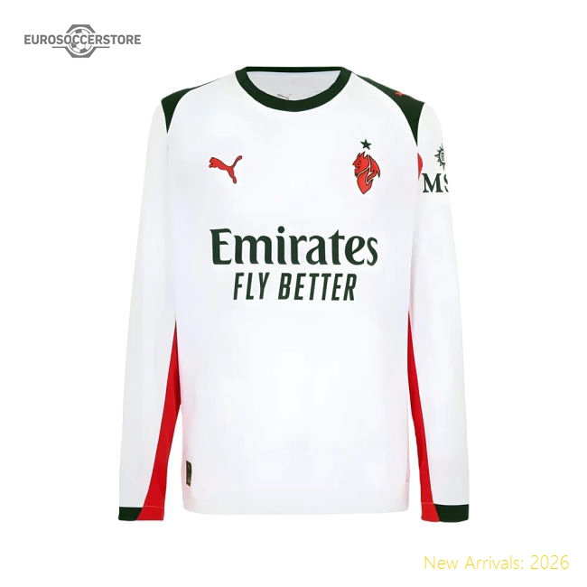 2025-2026 Ac Milan Long Sleeve Away Shirt - Fan Collection