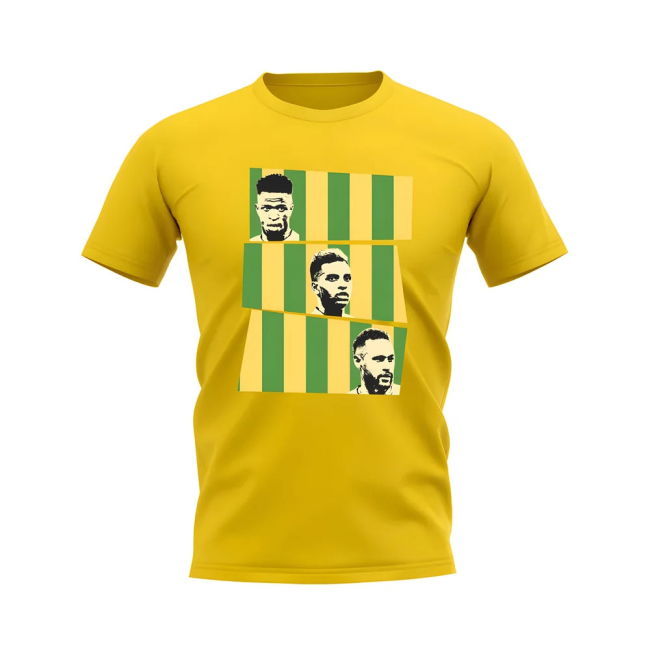 Soccer Vini Rodrygo Neymar Brazil T-Shirt (Yellow) Quality