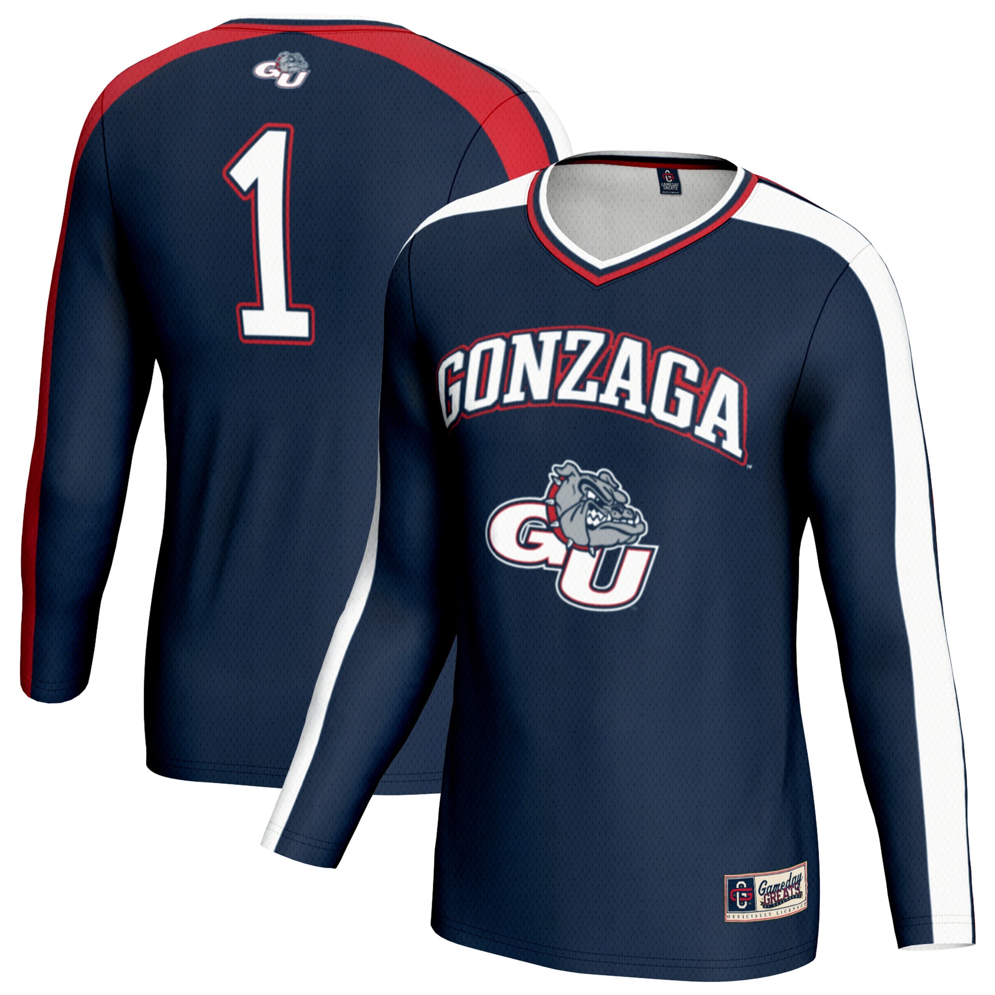 Gonzaga Bulldogs GameDay Greats Unisex #1 Lightweight Volleyball Fashion Jersey - Navy