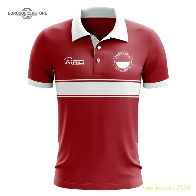 Indonesia Concept Stripe Polo Shirt (red) - Economical - Official Design