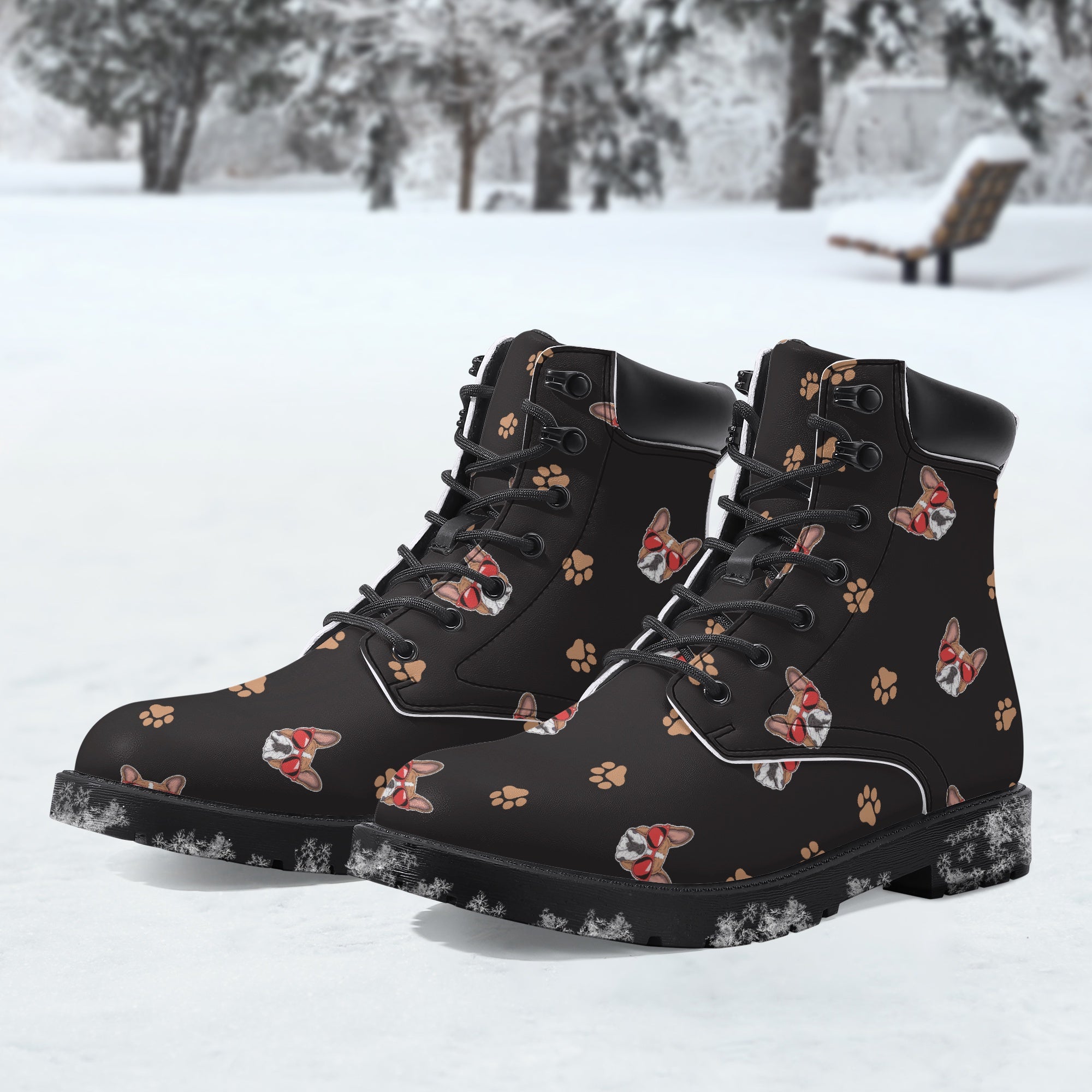 Minimal-Aesthetic Mansel - Casual Leather Boot for French Bulldog Lovers