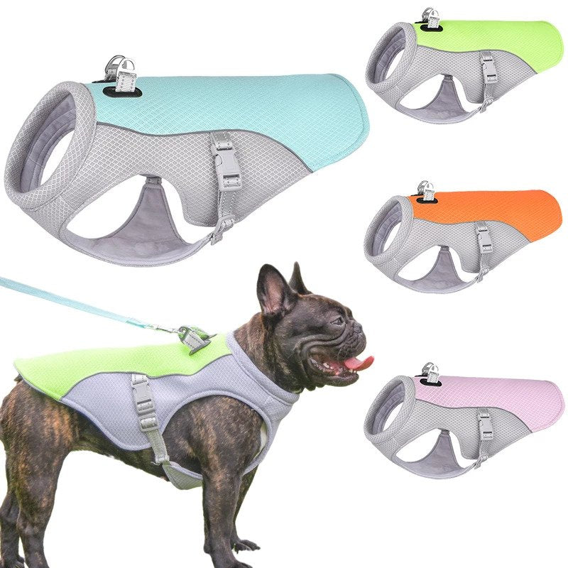 French Bulldog Summer Cooling Vest Heat Resistant Breathable Sun-proof