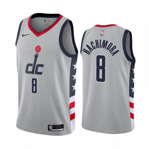 WAS #8 Rui Hachimura Premium 2020 City NBA Jersey - Gray Swingman