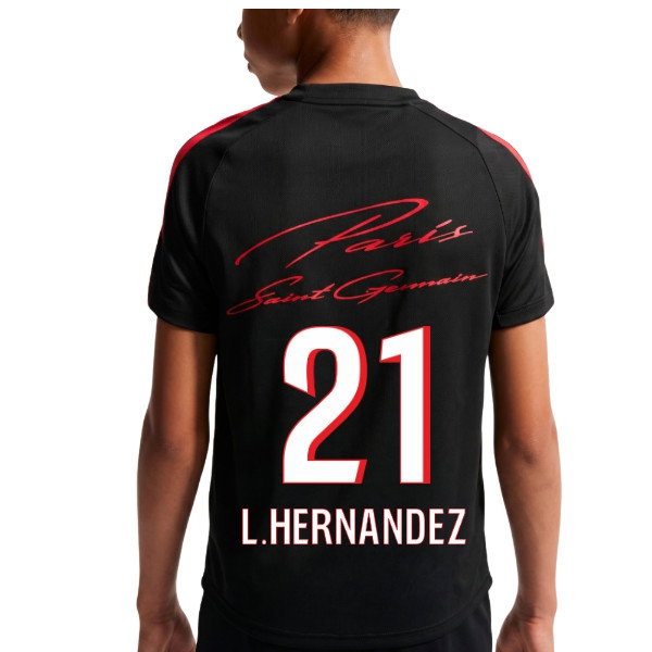 [JED] 2026-2027 PSG Strike Training Shirt (Black) - Kids (L.Hernandez 21)