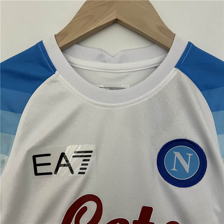Kids 2324 Napoli Away White Football Kit ShirtShorts - Official