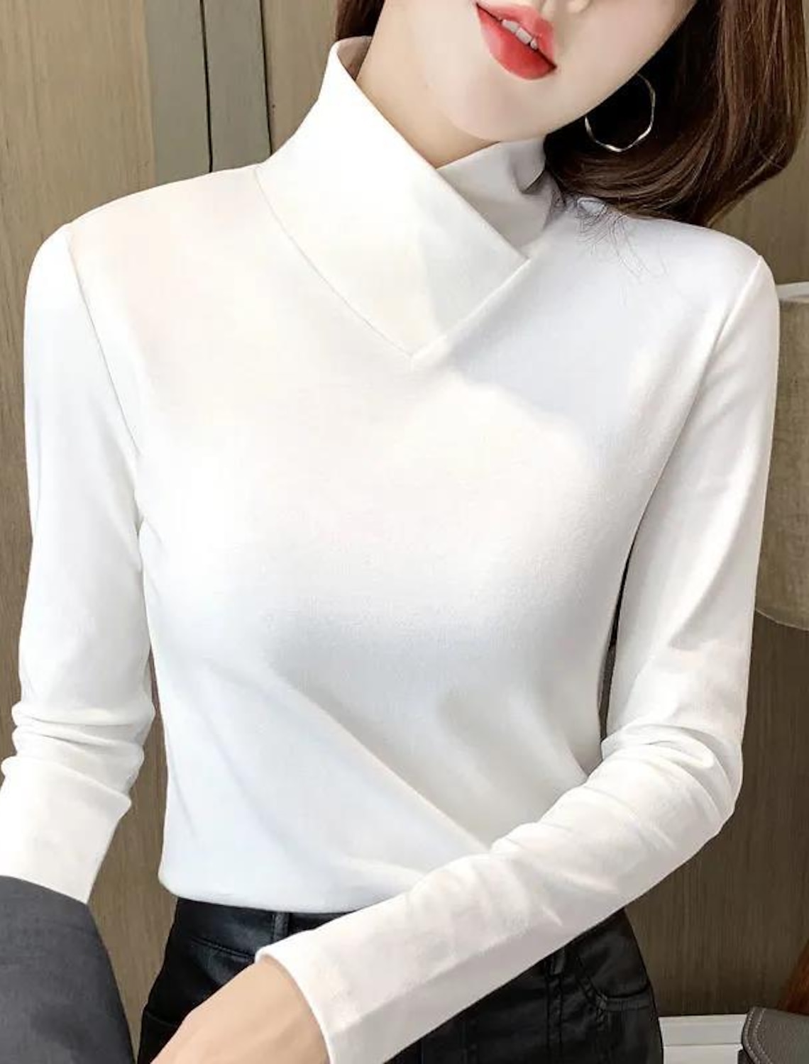 Women's Shirt Blouse Fashion Long Sleeve Regular Tops V Neck Casual Spring & Fall Fall & Winter