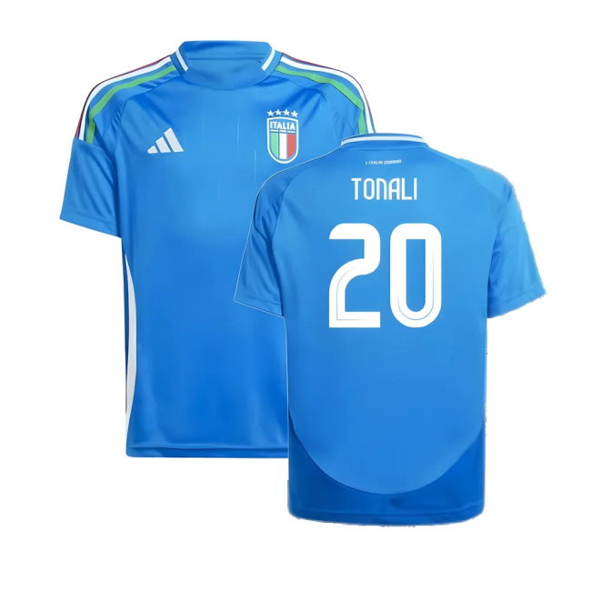 2024-2025 Italy Home Shirt (Kids) (Tonali 20) Oranje Netherlands