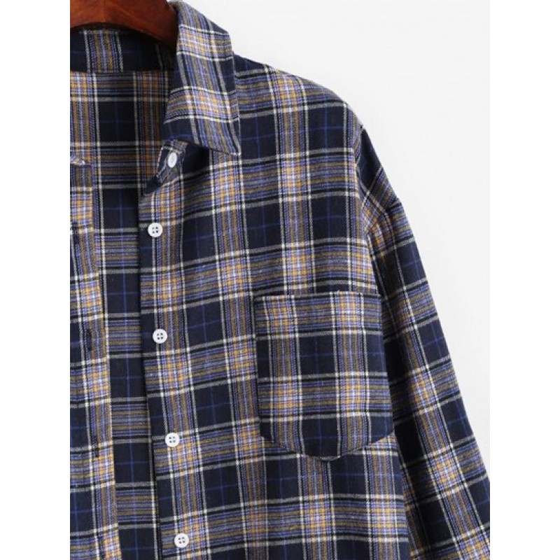 Plaid Pocket Boyfriend Shirt CX9086