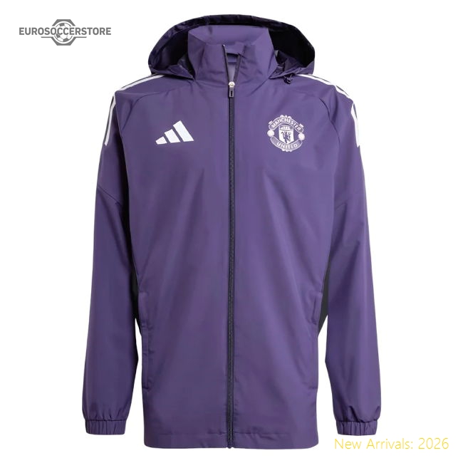 2025-2026 Man Utd Allweather Jacket (Aurora Plum) For Premier League
