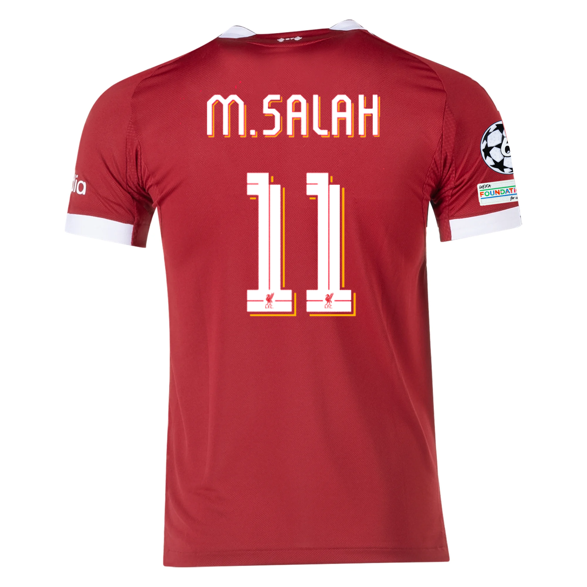Mohamed Salah Liverpool FC Authentic Home Football Shirt 25/26 Champions League Strawberry Red