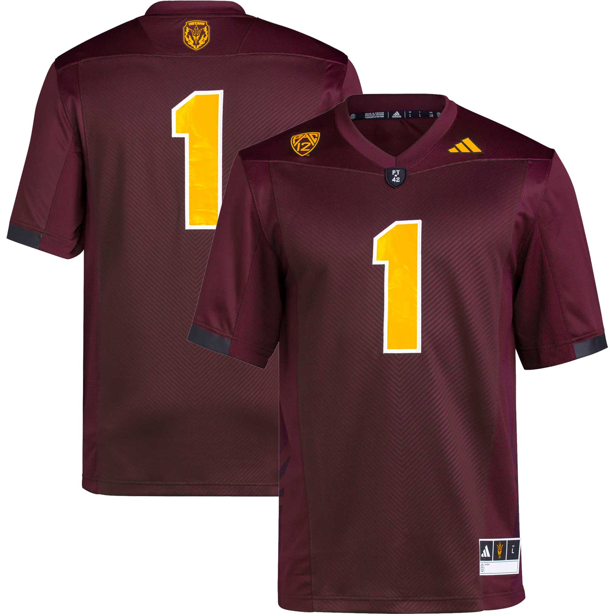 Arizona State Sun Devils Premier #1 Football Jersey - Maroon | Stadium Series 26/27 Season