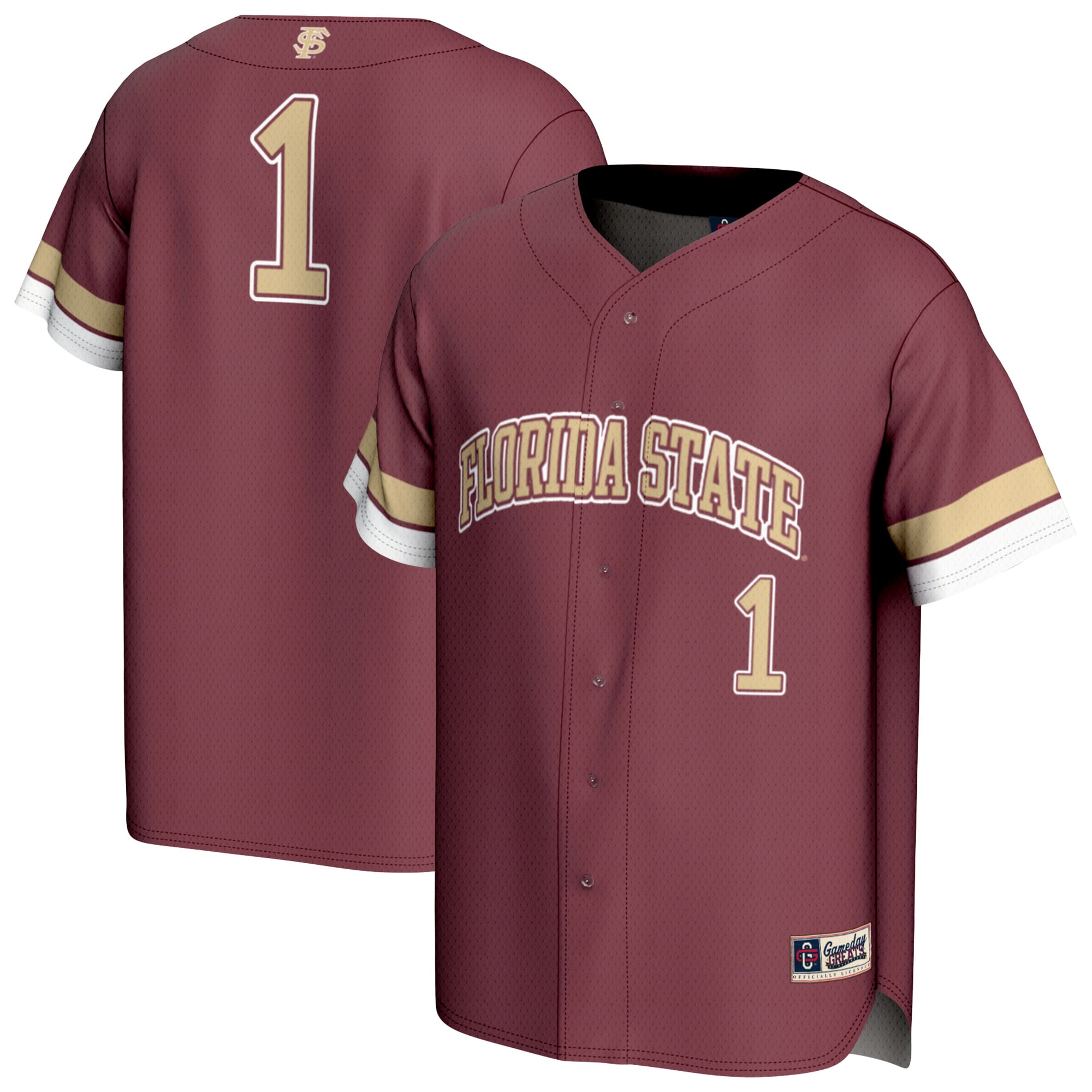 [NJP] Florida State Seminoles GameDay Greats Unisex Lightweight Collegiate Baseball Fashion Jersey - Garnet