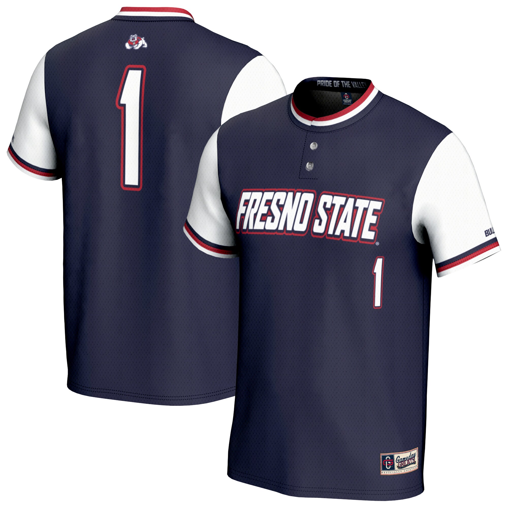 [DDG] Fresno State Bulldogs GameDay Greats Unisex Lightweight Softball Fashion Jersey - Navy