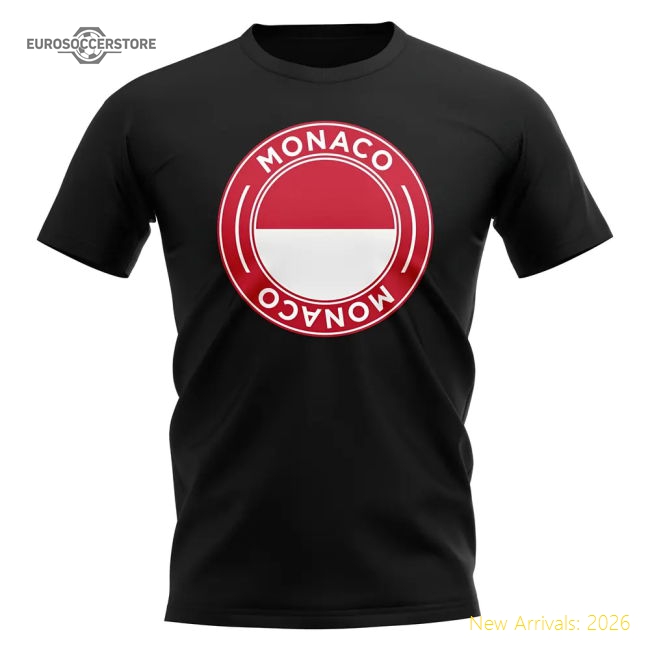 Les Monegasques Football Badge Supporter Tee (black) - Supporter Edition