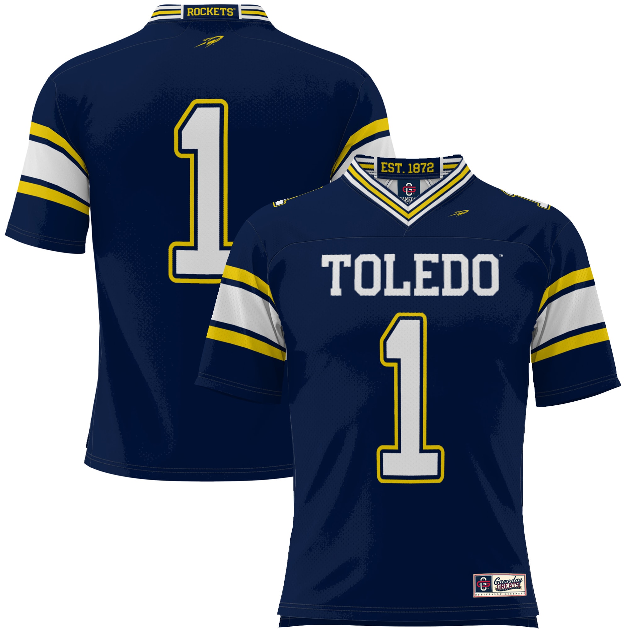 #1 Toledo Rockets GameDay Greats Youth Endzone 26/27 Football Jersey - Navy