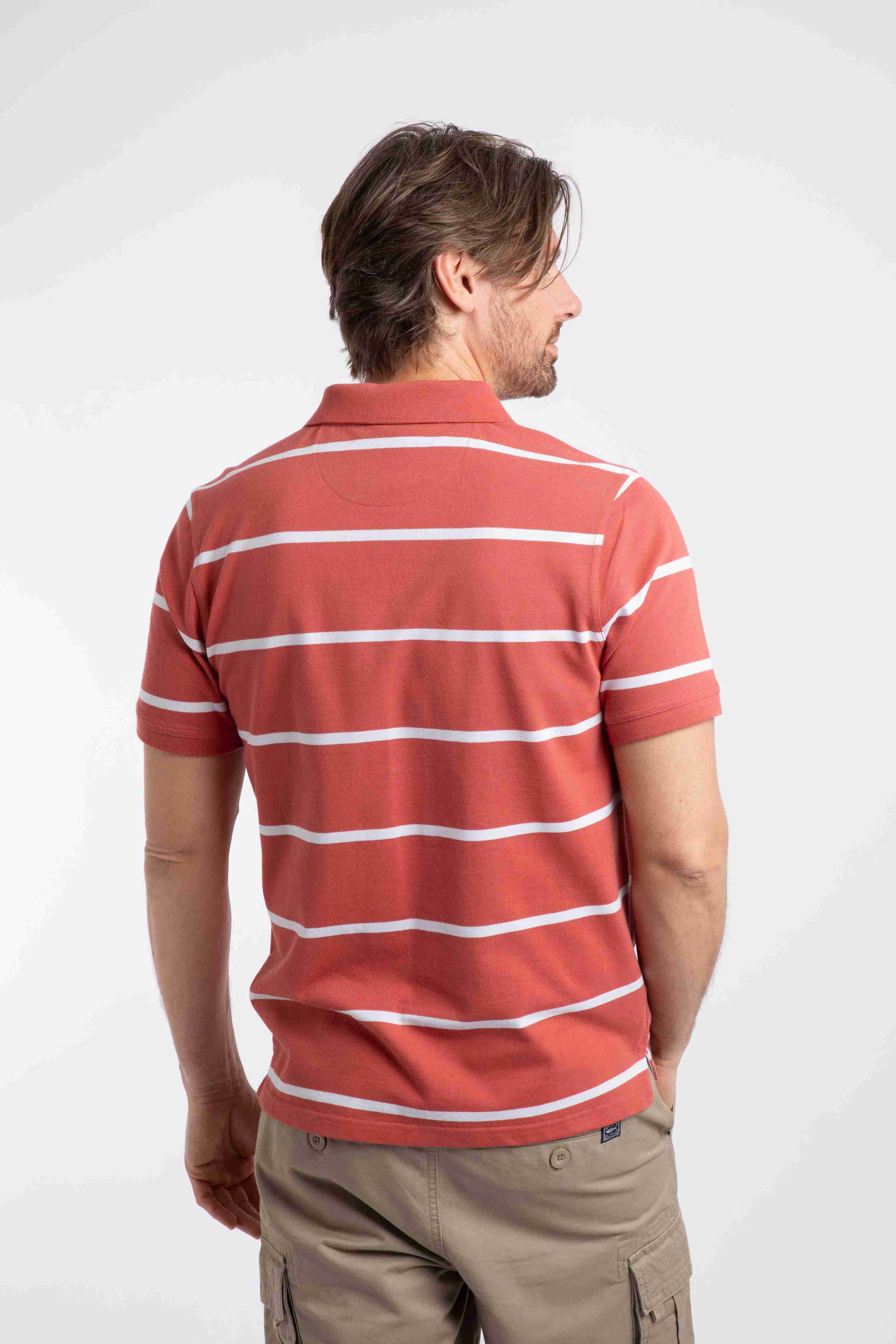 Fabian Striped Pique Polo Shirt Nantucket