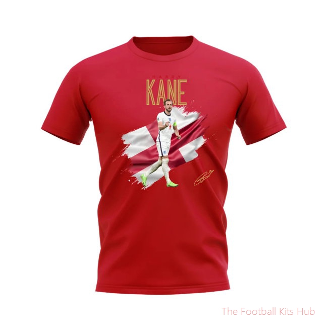 Harry Kane England Flag T-Shirt (Red)