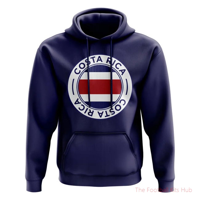 Costa Rica Football Badge Hoodie (Navy)