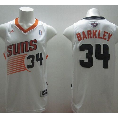 Suns White Phoenix Suns #34 Jersey - Discounted Premium Quality