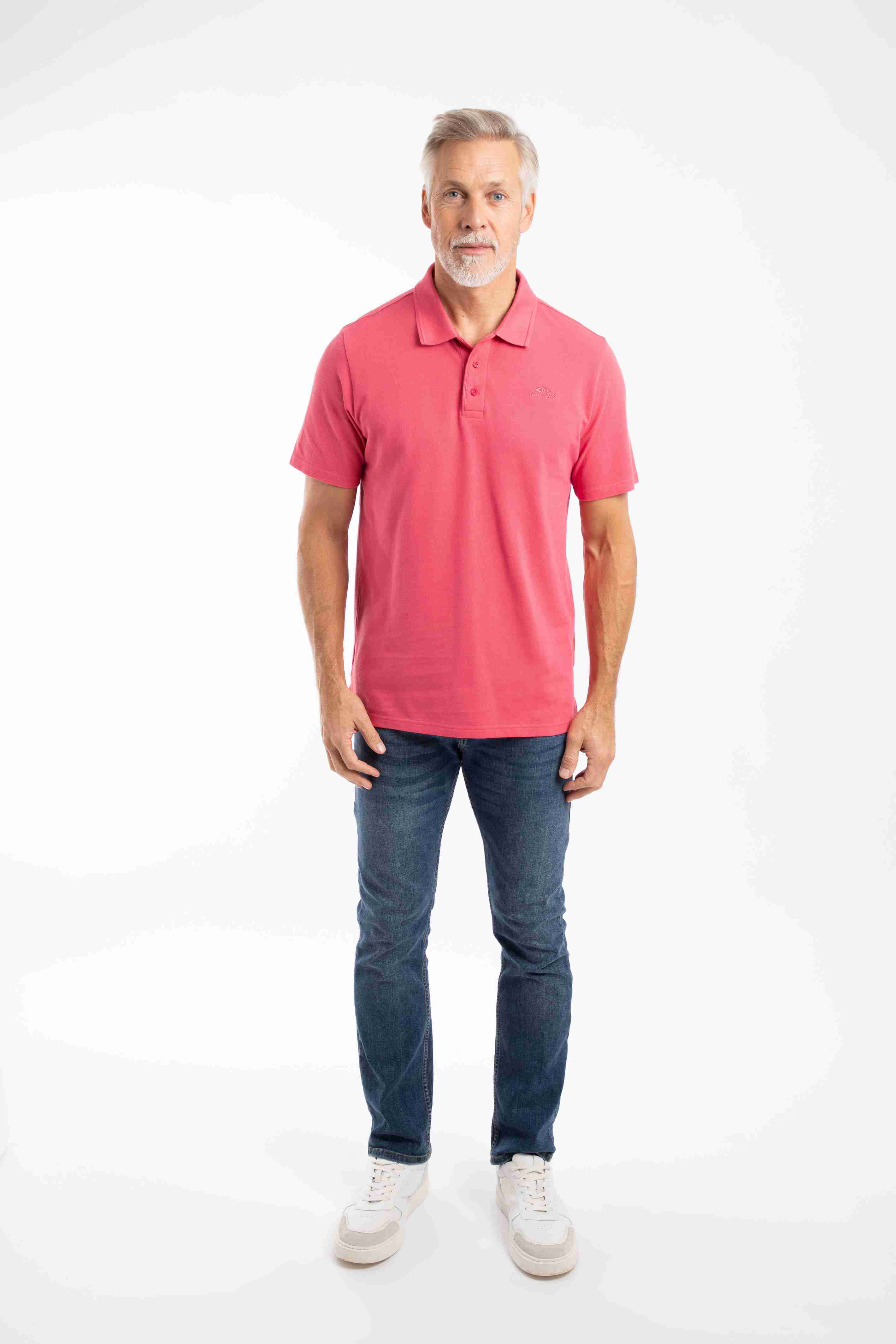 Giles Pique Polo Shirt Dark Pink
