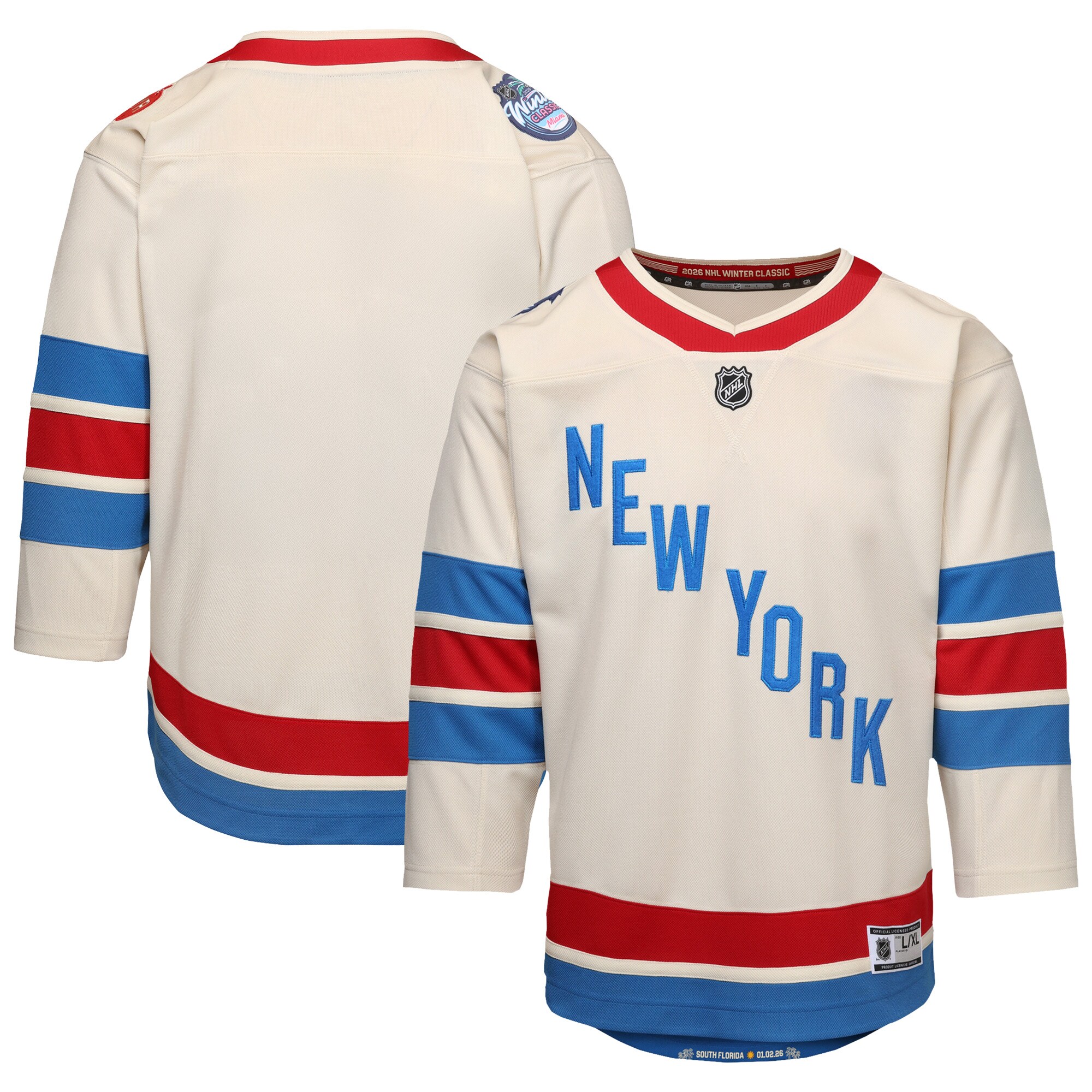 [JED] New York Rangers Outerstuff Youth 2026 NHL Winter Classic Premier Jersey - White