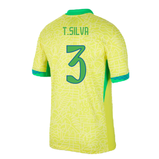 Official 2024-2025 Brazil Home Shirt (T.Silva 3) Team Cup