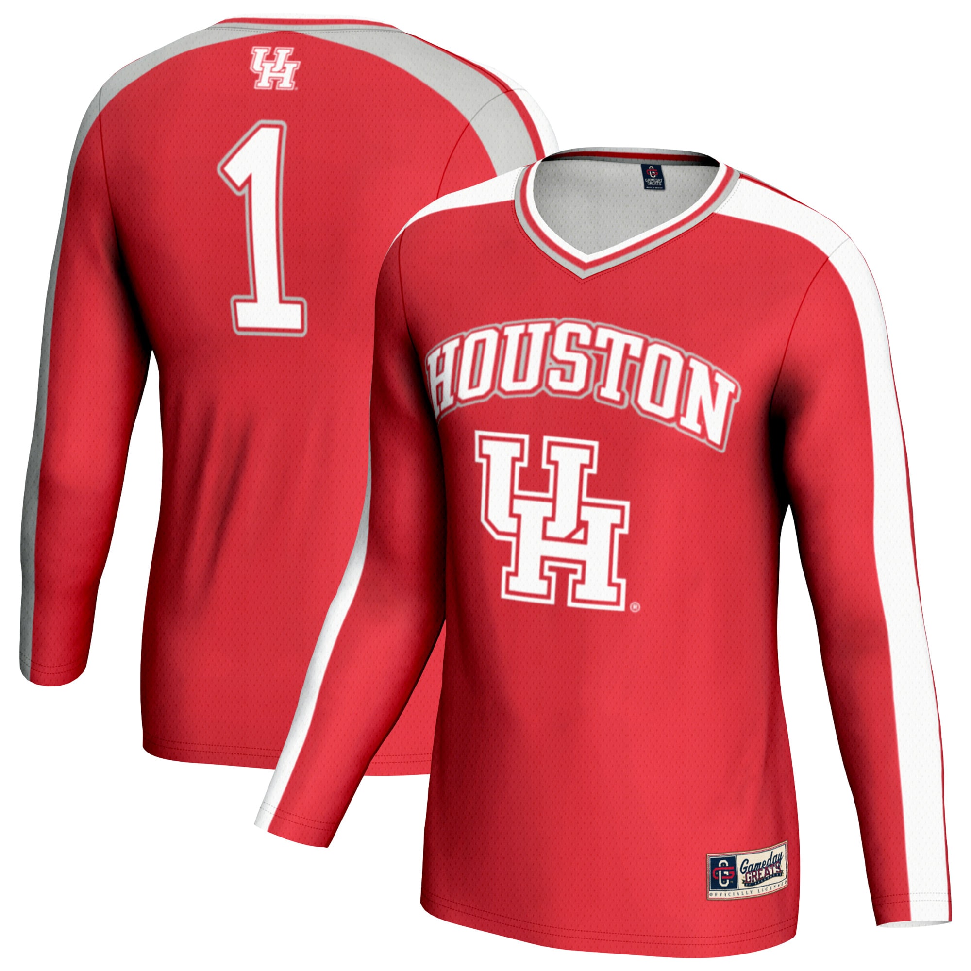 [NJP] Women's Houston Cougars GameDay Greats #1 Lightweight Volleyball Fashion Jersey - Red