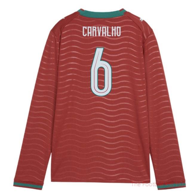 2026-2027 Portugal Long Sleeve Home Shirt (Kids) (Carvalho 6)
