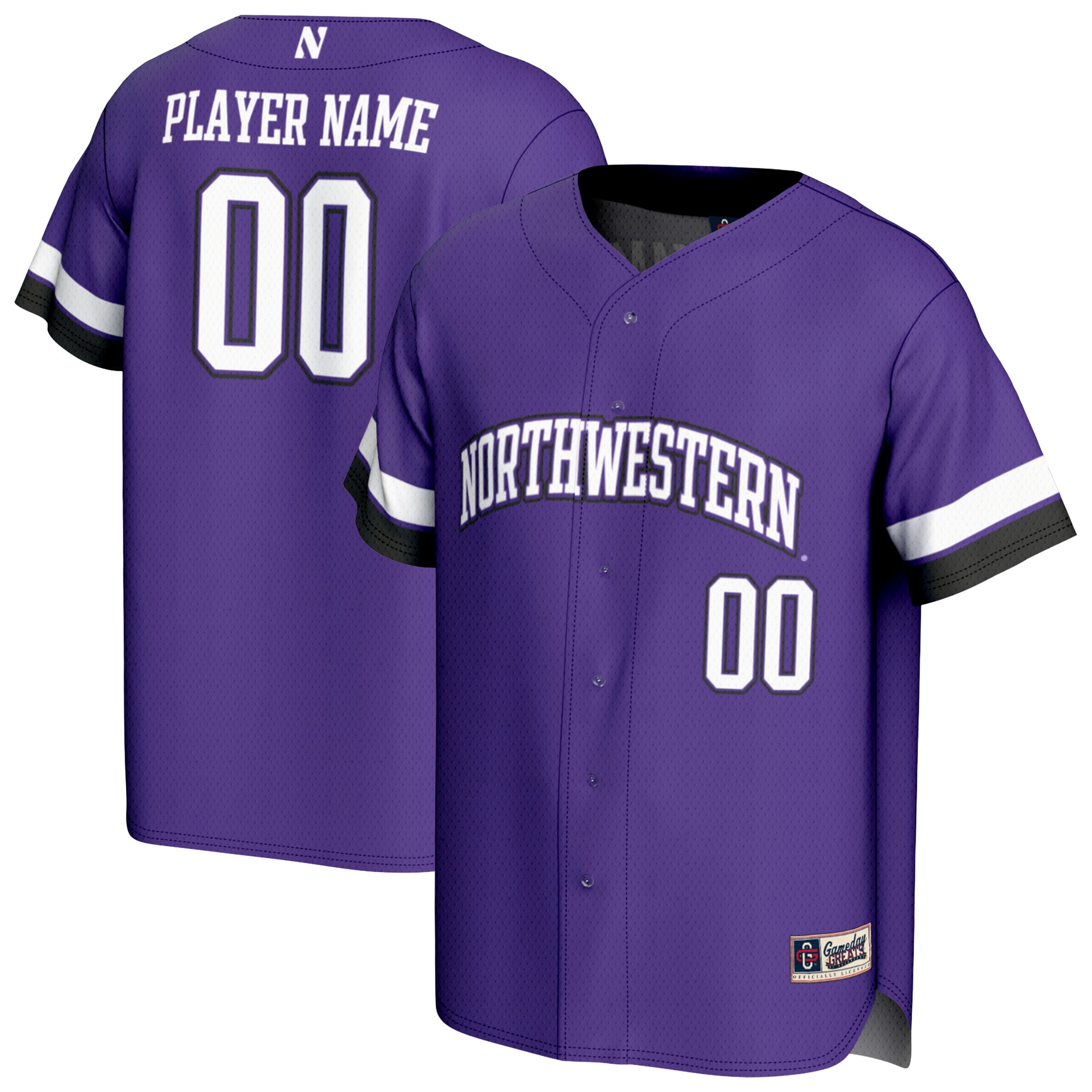 [NJP] Northwestern Wildcats GameDay Greats Youth NIL Pick-A-Player Lightweight Collegiate Baseball Fashion Jersey - Purple
