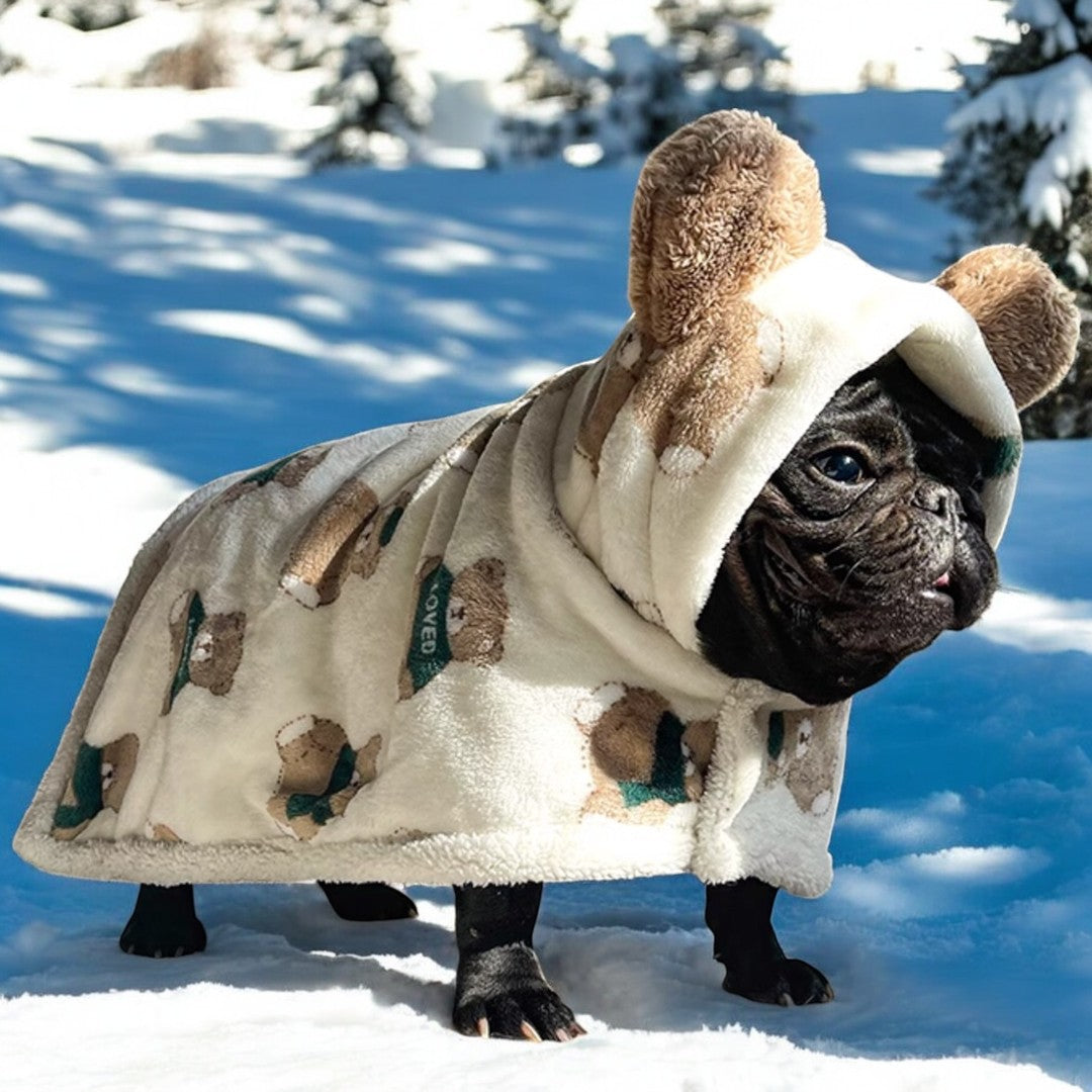 French Bulldog Cozy Large Bear Cape For Dogs Warm Autumn & Winter