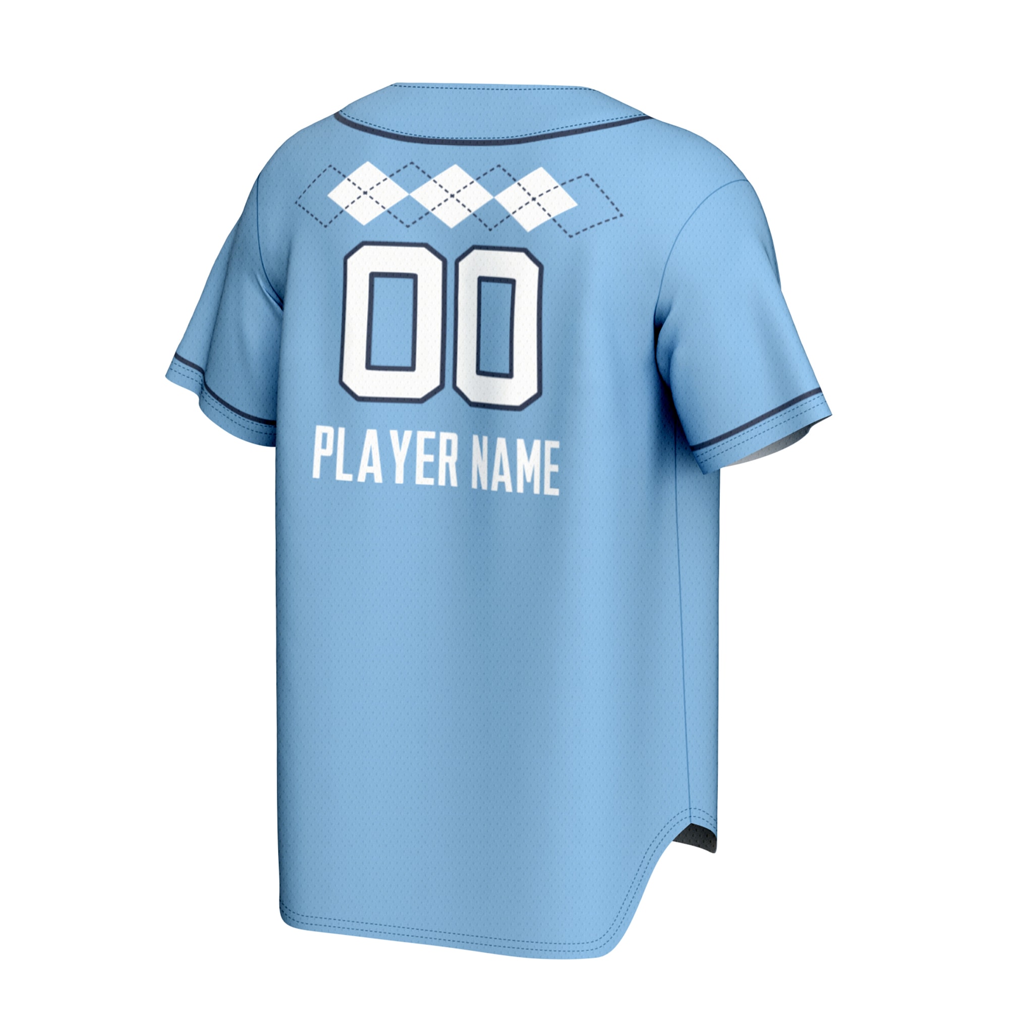 [NJP] North Carolina Tar Heels GameDay Greats Youth NIL Pick-A-Player Lightweight Collegiate Softball Fashion Jersey - Carolina Blue