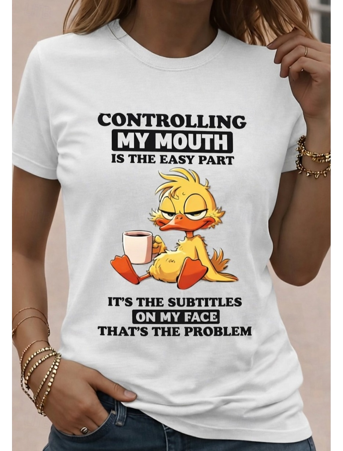 Women's T Shirt Funny Humor Quotes Print Graphic Letter Stylish Classic Casual Short Sleeve Crew Neck Round Neck Regular Tops Daily Weekend White / Black White Gray Summer Spring Fall Winter
