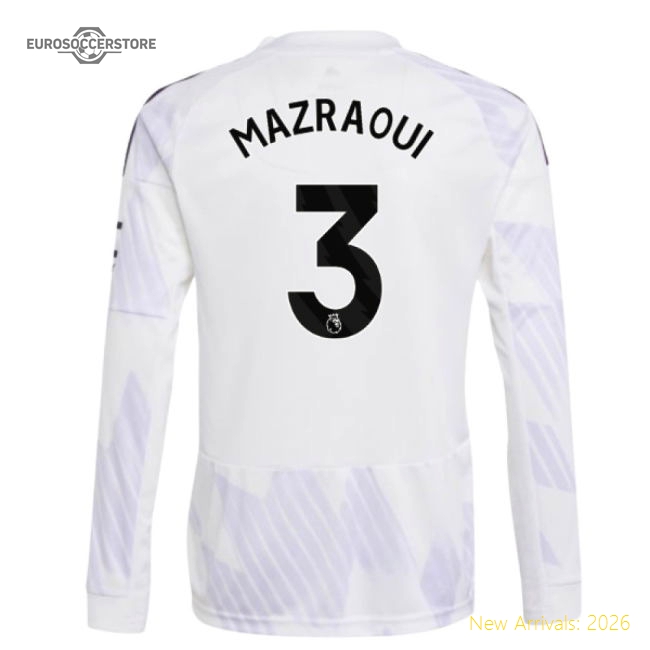 2025-2026 Man Utd Long Sleeve Away Shirt (kids) (mazraoui 3)