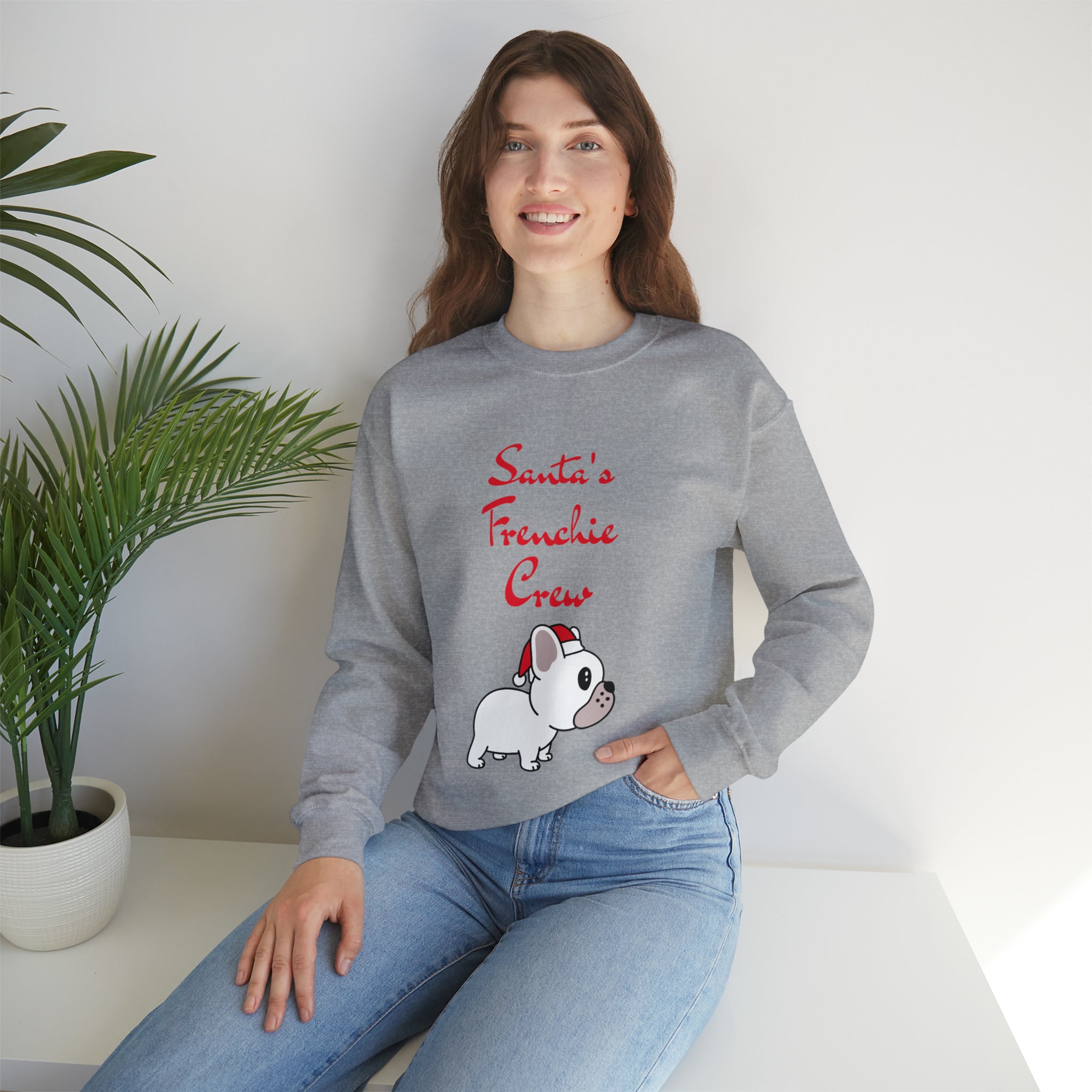 Santa's Frenchie Crew Sweater - Unisex Sweatshirt