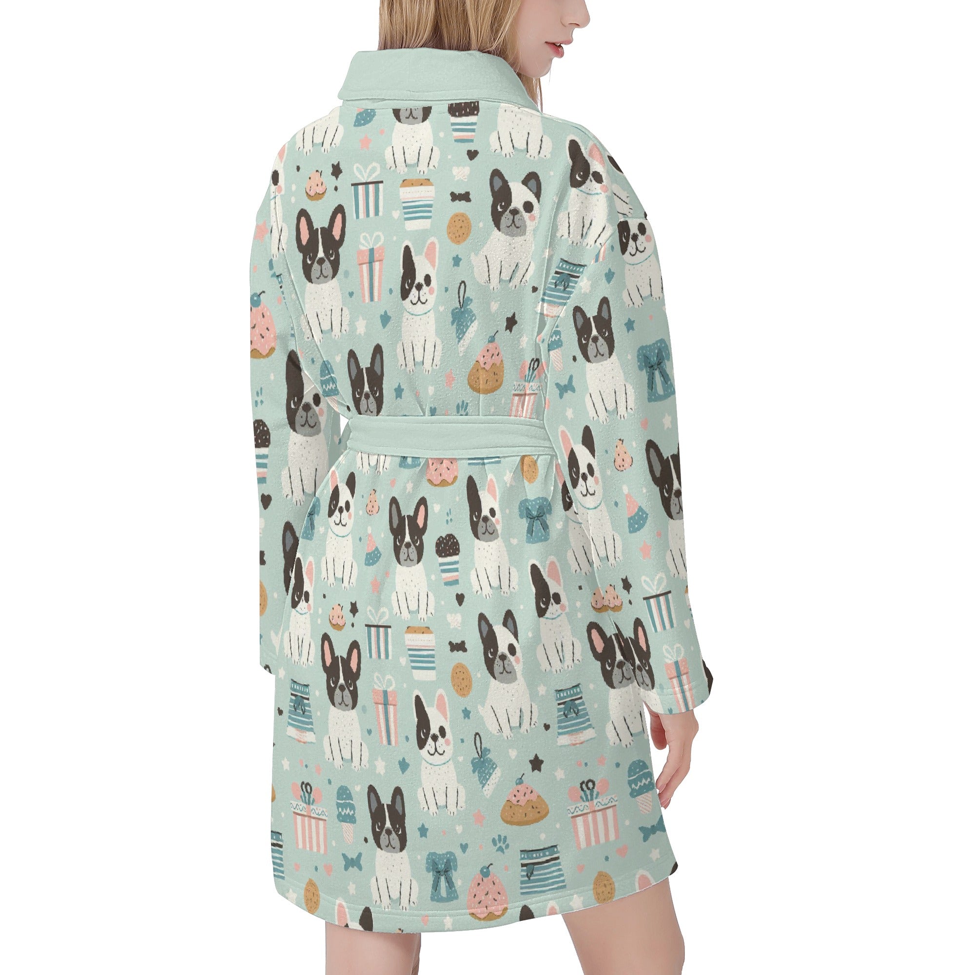 French Bulldog Lover Willow Women Bathrobe Cute Frenchie Fan Gear