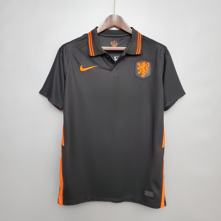 Durable Netherlands Soccer Shirt 2020-21 Away Black Football Shirt