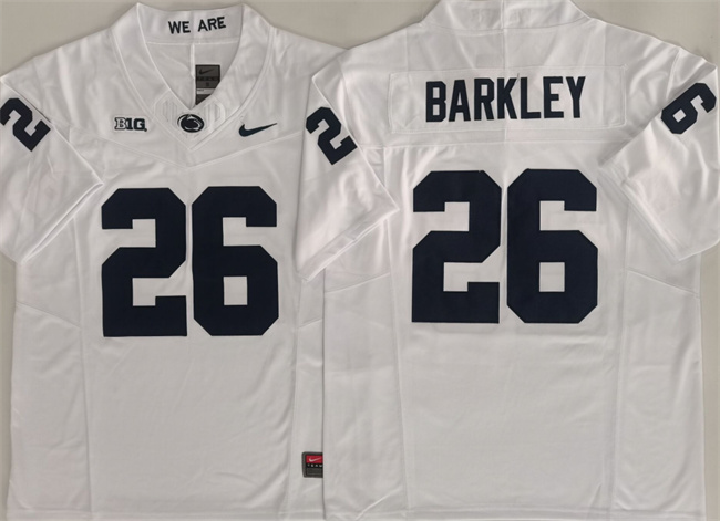 team authorized Men's None Saquon Barkley #26 White 2024 Football