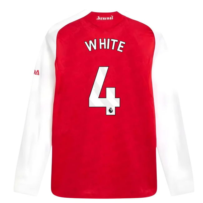 Arsenal Arsenal Authentic Long Sleeve Home Shirt White #4 Premium ...