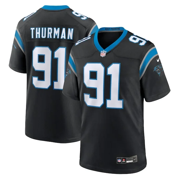 None Nick Thurman Game Jersey - Black | NFL Player Jersey | NFL Footba