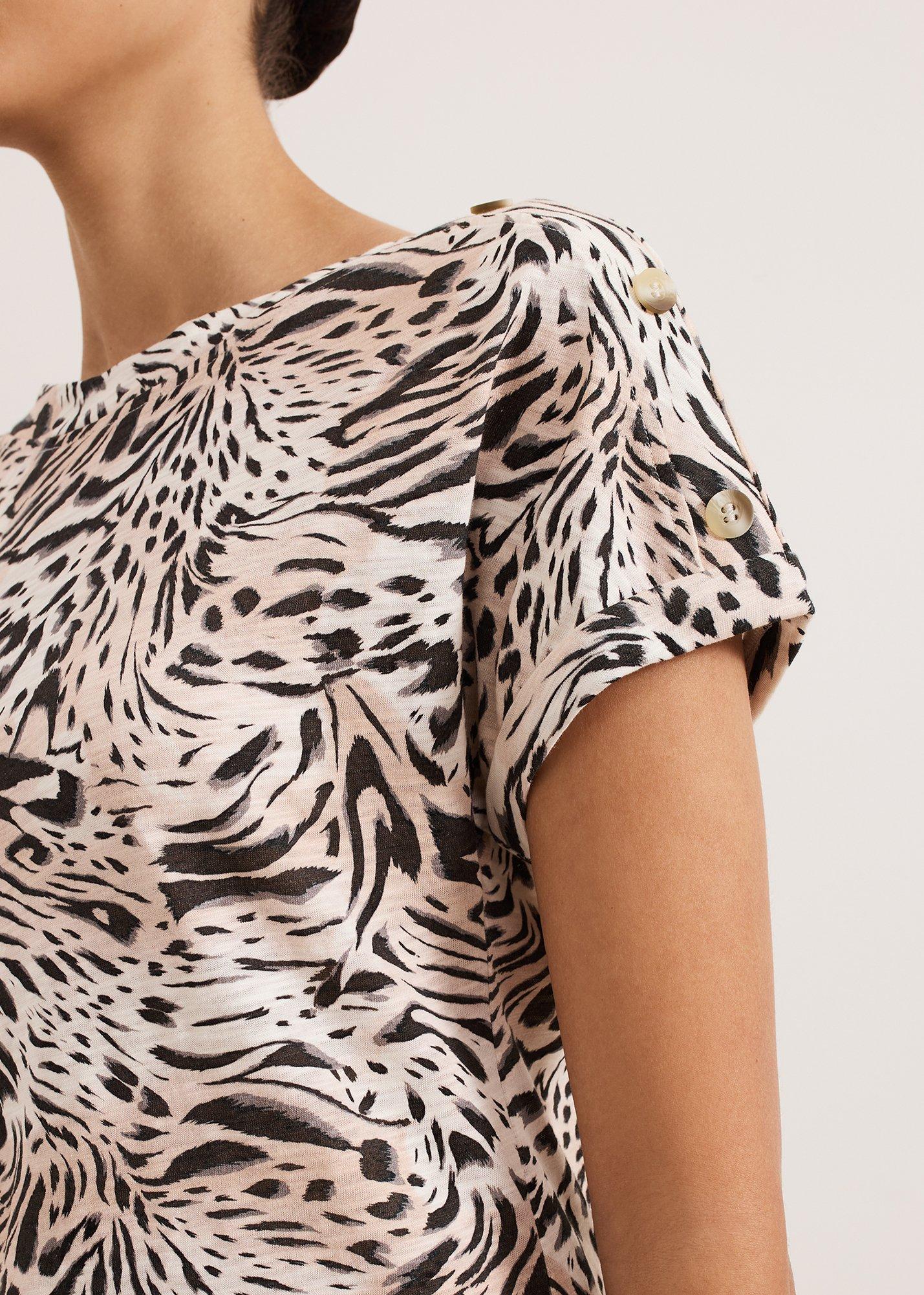 Suzie Button Detail Printed Top