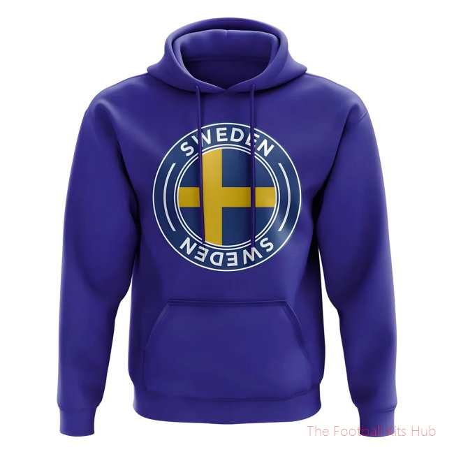 Men Sweden Football Badge Hoodie (Royal)