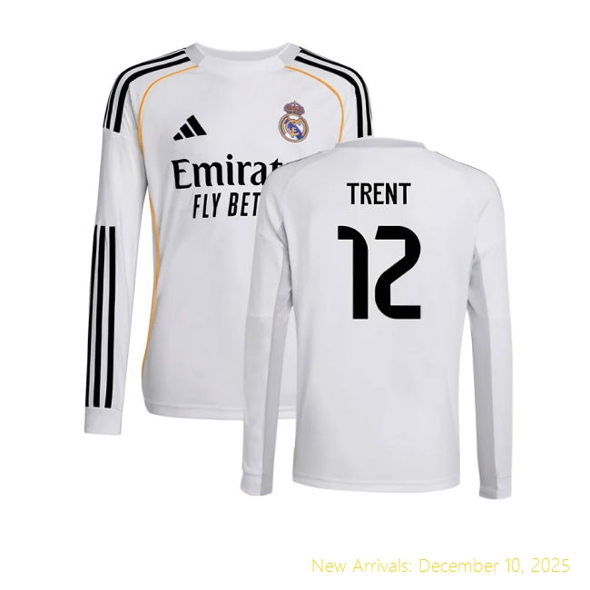 2025-2026 Real Madrid Long Sleeve RM High-Quality Home Shirt (Kid 7