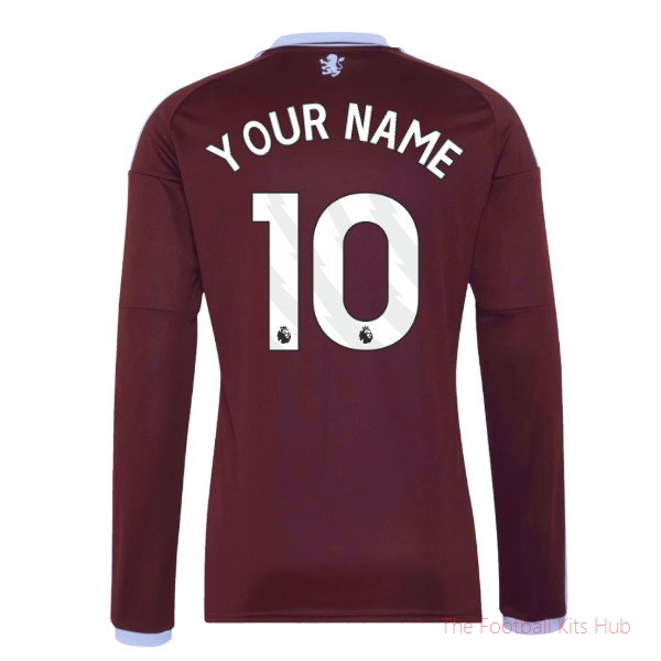 Aston Villa 2026-2027 Long Sleeve Home Shirt (Your Name)