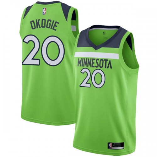 MIN Josh Okogie #20 Elite 2024 Statement NBA Swingman Jersey Green
