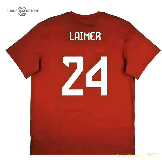 Popular 2025-2026 Bayern Munich Seasonal Graphic Tee (Red) (Laimer 24)