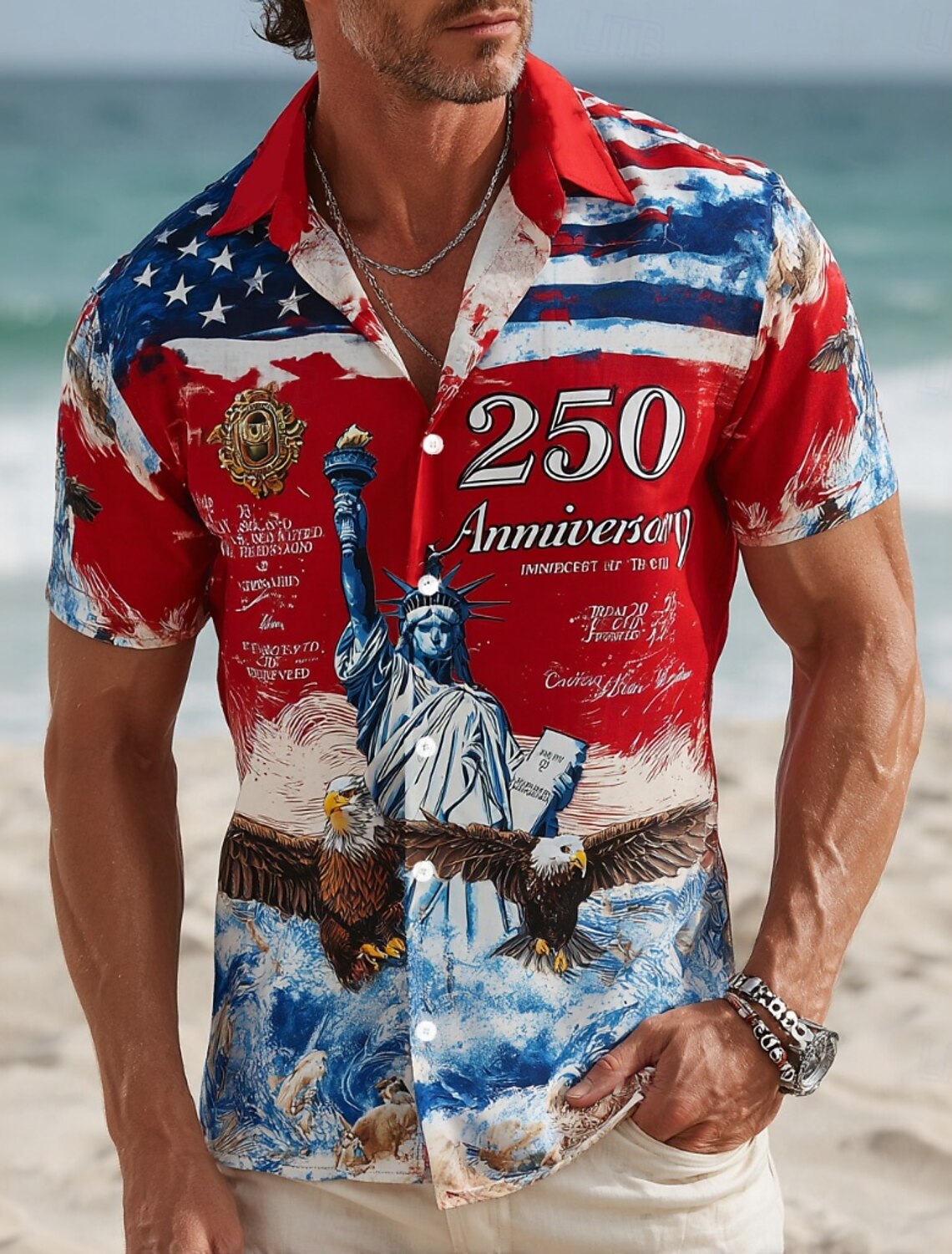 Independence Day Men's American US Flag Patriotic Fireworks Shirt Summer Shirt Button Up Shirt Short Sleeve Fashion Casual Holiday Summer Spring Turndown 3D Print Collared