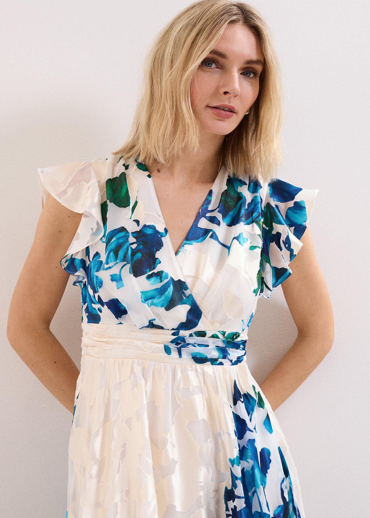 Petite Liana Blue Burnout Maxi Dress