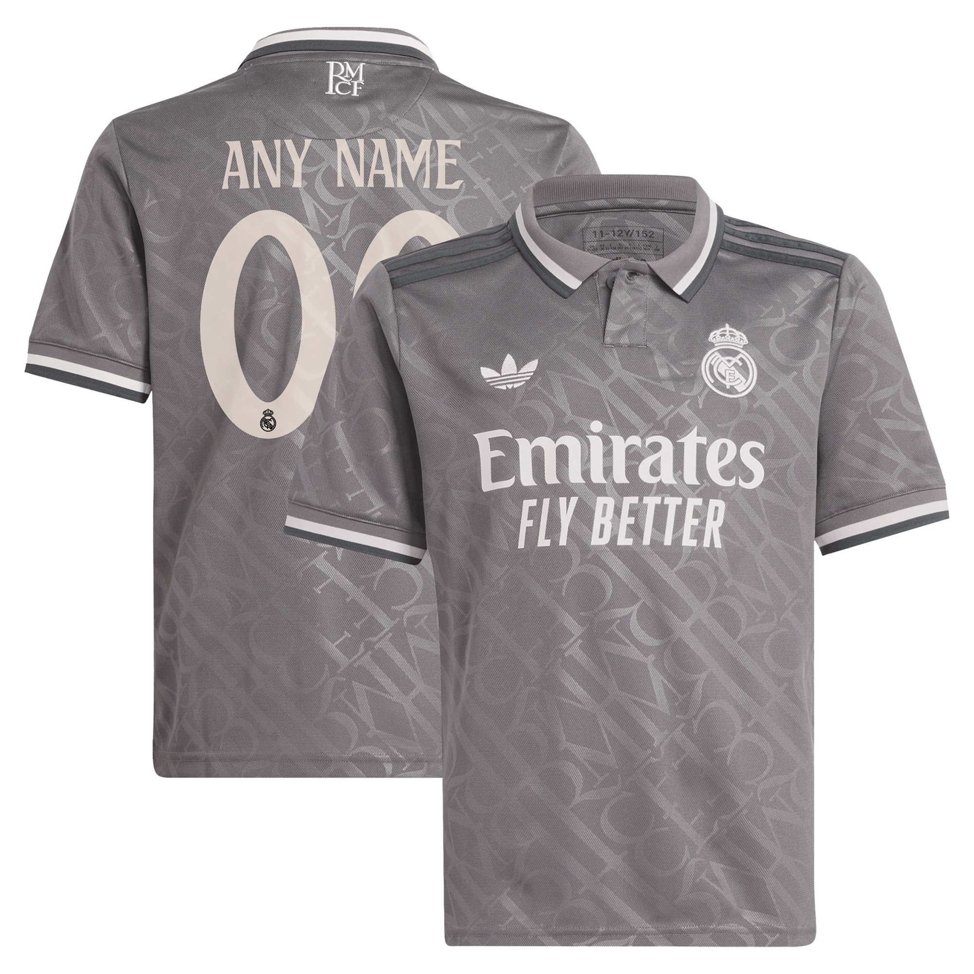 [SJH] Real Madrid Originals Youth 2024/25 Third Replica Custom Jersey - Charcoal