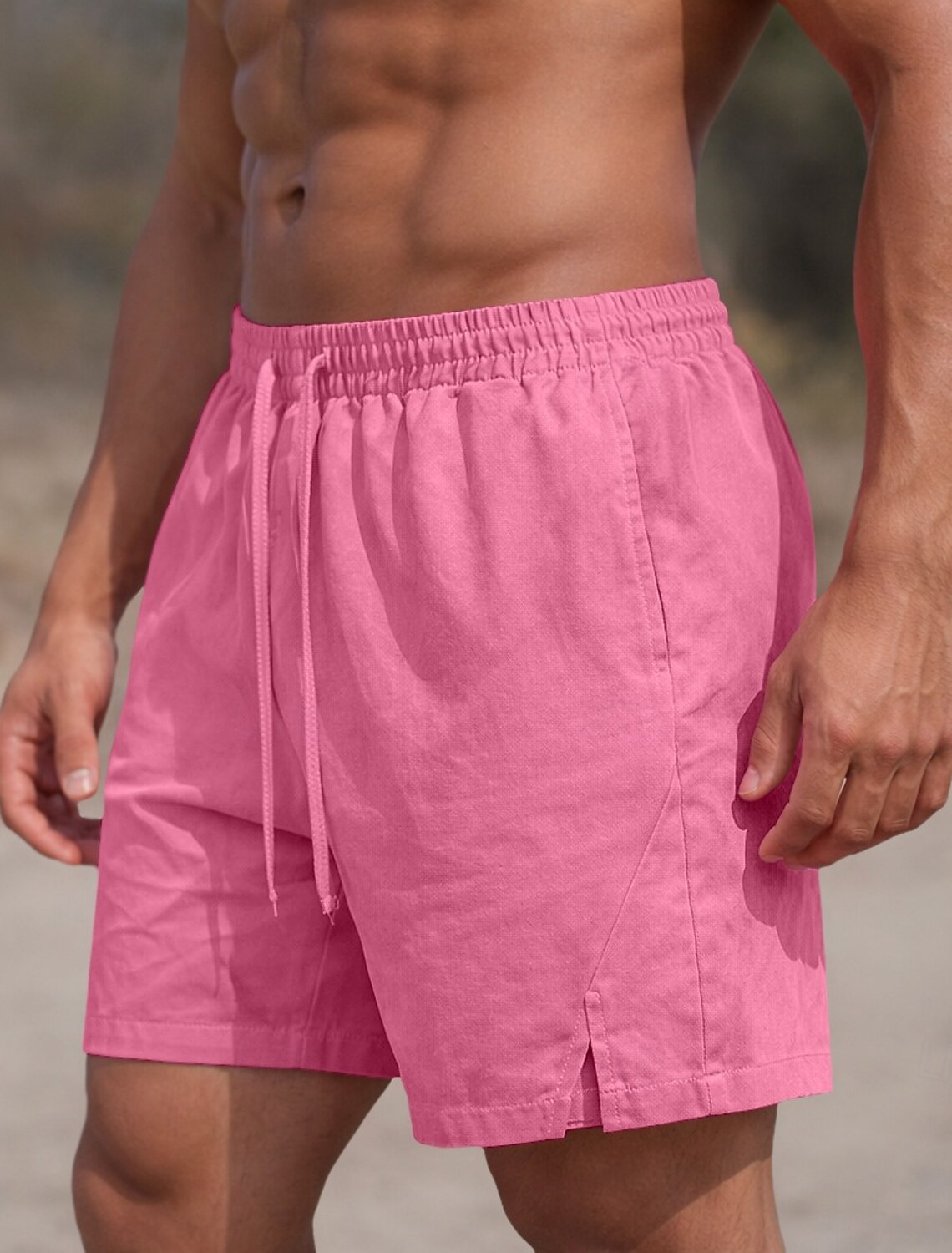 Men's Active Shorts Casual Athletic Short Pocket Elastic Waist Plai #2