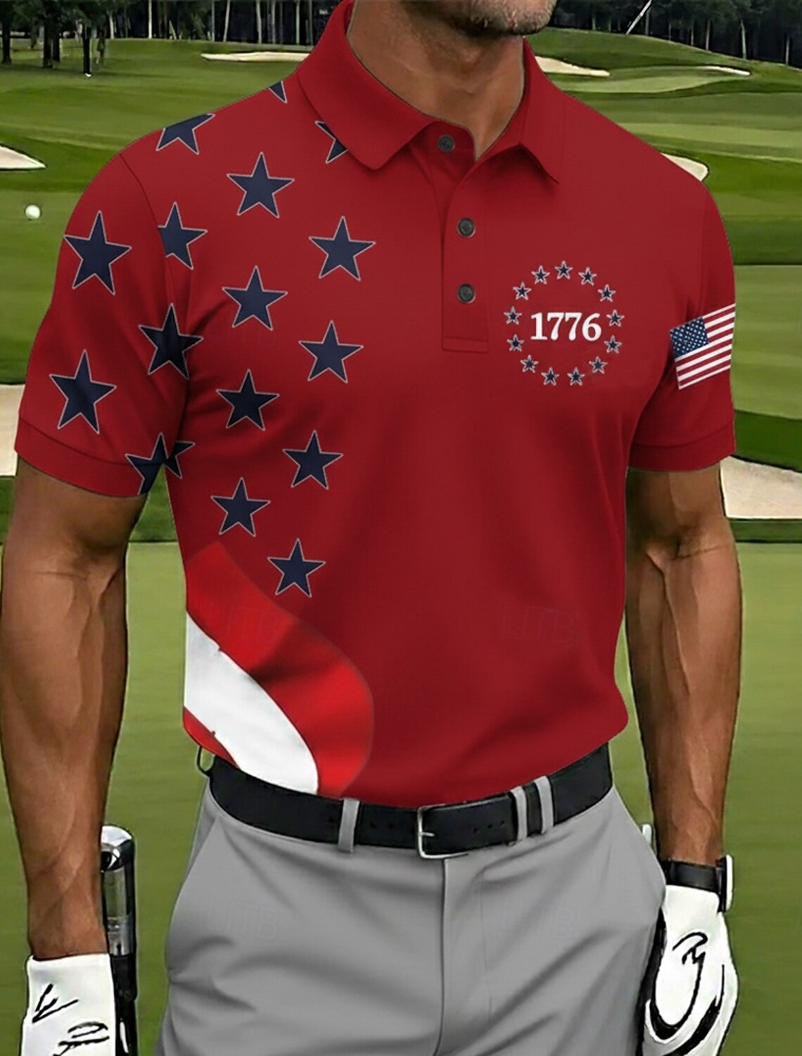US America 250 Year Anniversary Veterans Day Men's American Flag Golf